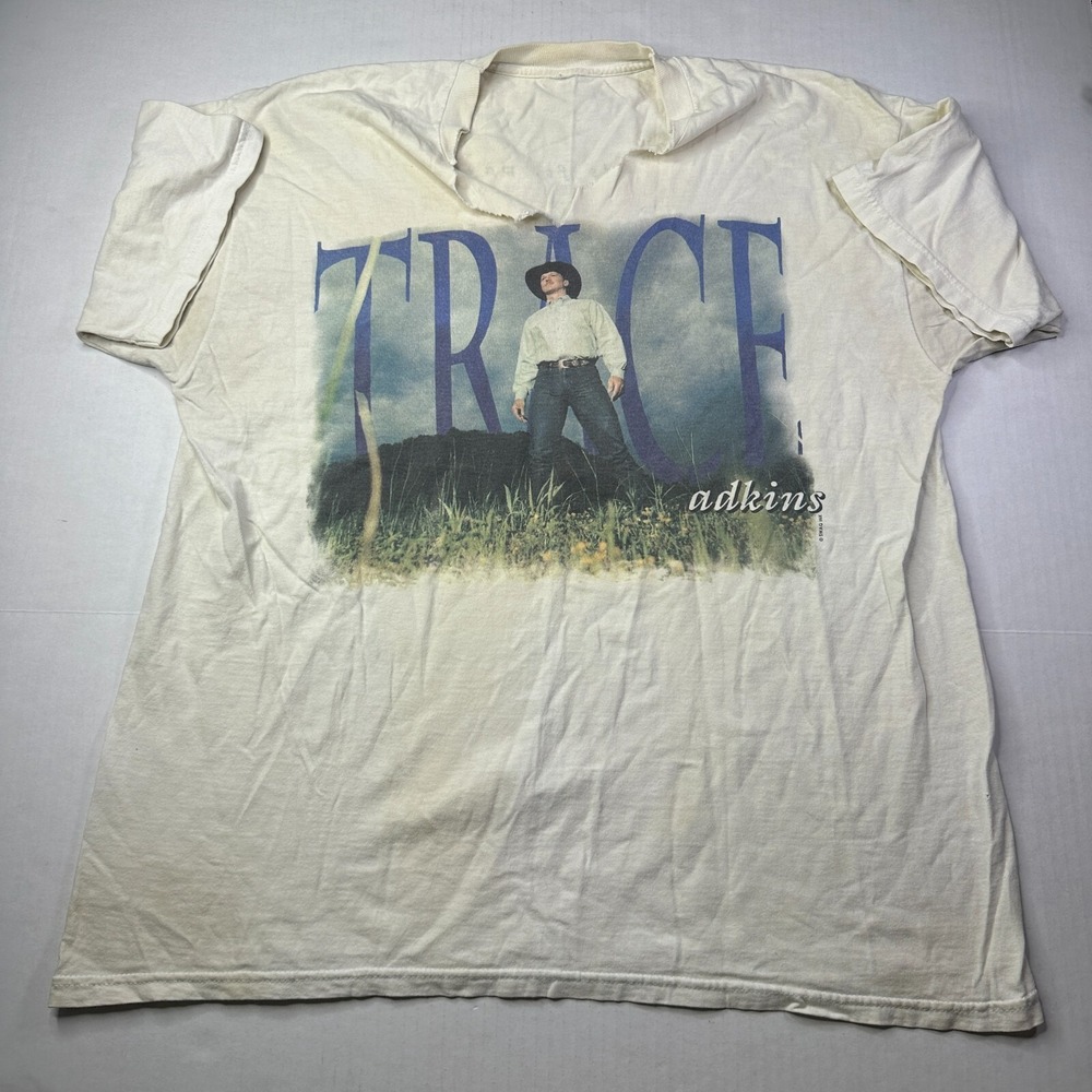 Vintage Trace Adkins Country Music Retro Graphic T-Shirt White XL